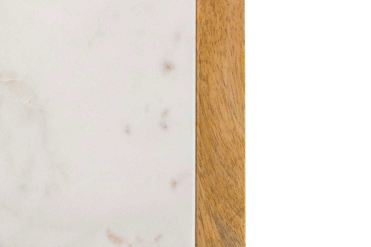MESA COMEDOR MADERA MANGO MÁRMOL 70x70x75 CM