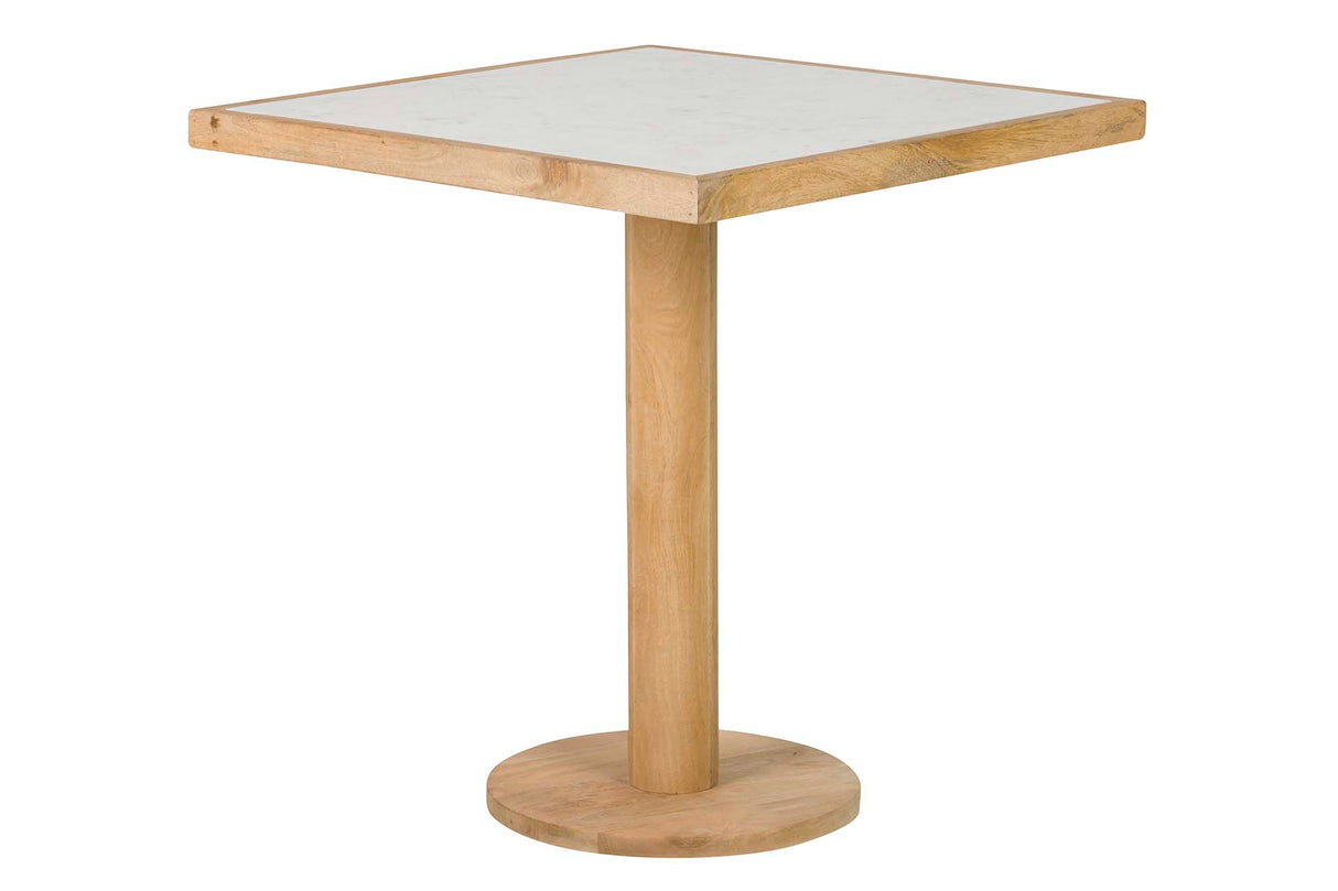 MESA COMEDOR MADERA MANGO MÁRMOL 70x70x75 CM