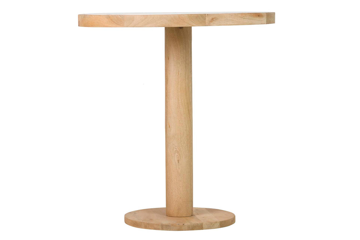 MESA COMEDOR MADERA MANGO MÁRMOL 70x70x75 CM