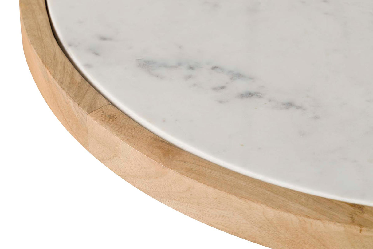 MESA COMEDOR MADERA MANGO MÁRMOL 70x70x75 CM