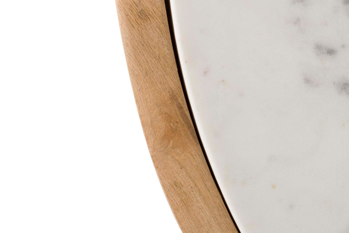 MESA COMEDOR MADERA MANGO MÁRMOL 70x70x75 CM