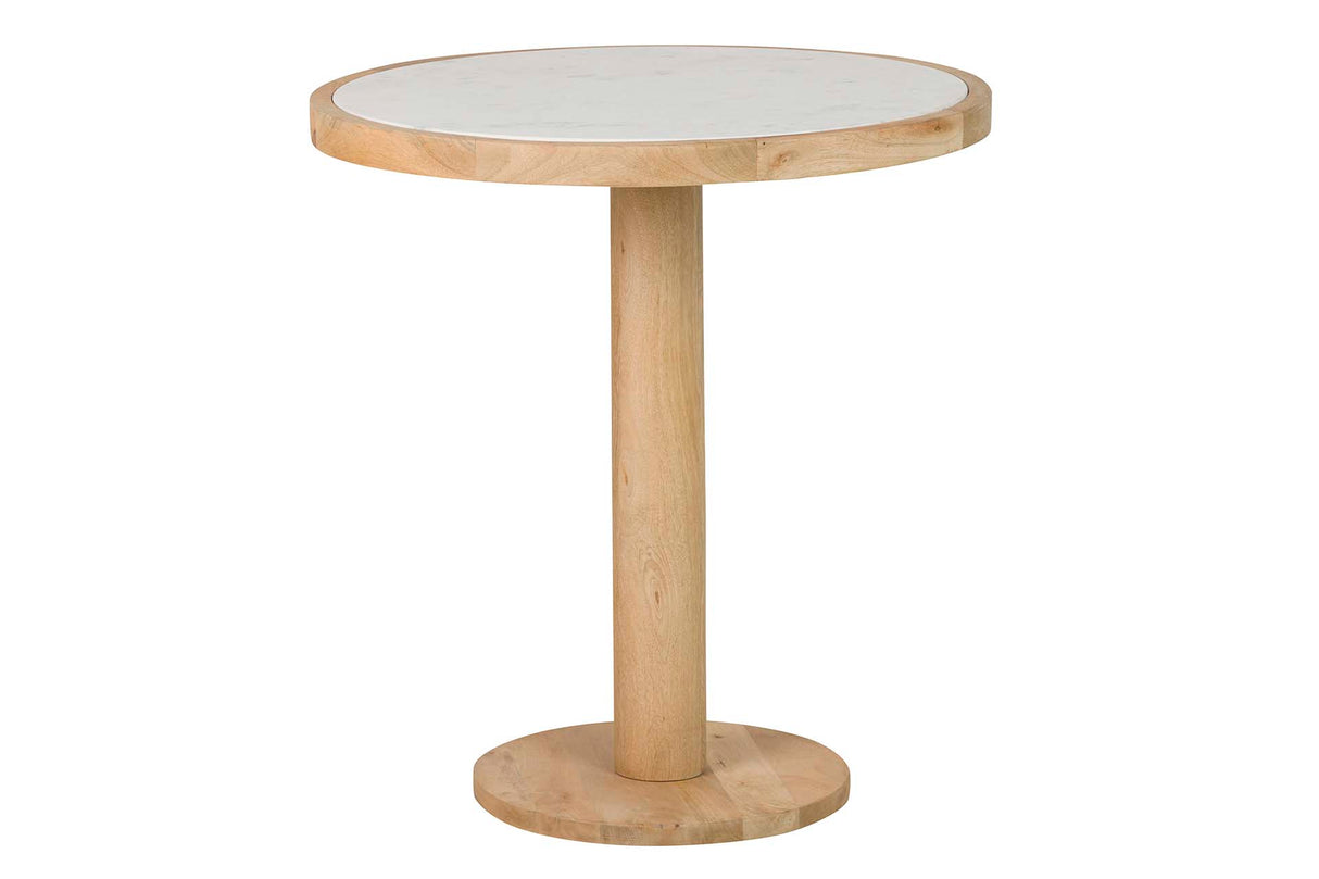 MESA COMEDOR MADERA MANGO MÁRMOL 70x70x75 CM