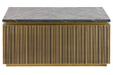 MESA CENTRO PIEDRA METAL MDF LUMINA 90x90x40 CM