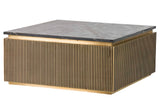 MESA CENTRO PIEDRA METAL MDF LUMINA 90x90x40 CM