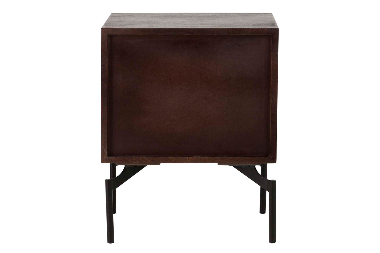 MESITA MADERA MANGO METAL MARRON VELORA 40x40x50CM