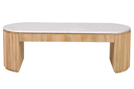 MESA CENTRO MADERA MANGO MARMOL TYLA 140x70x45 CM