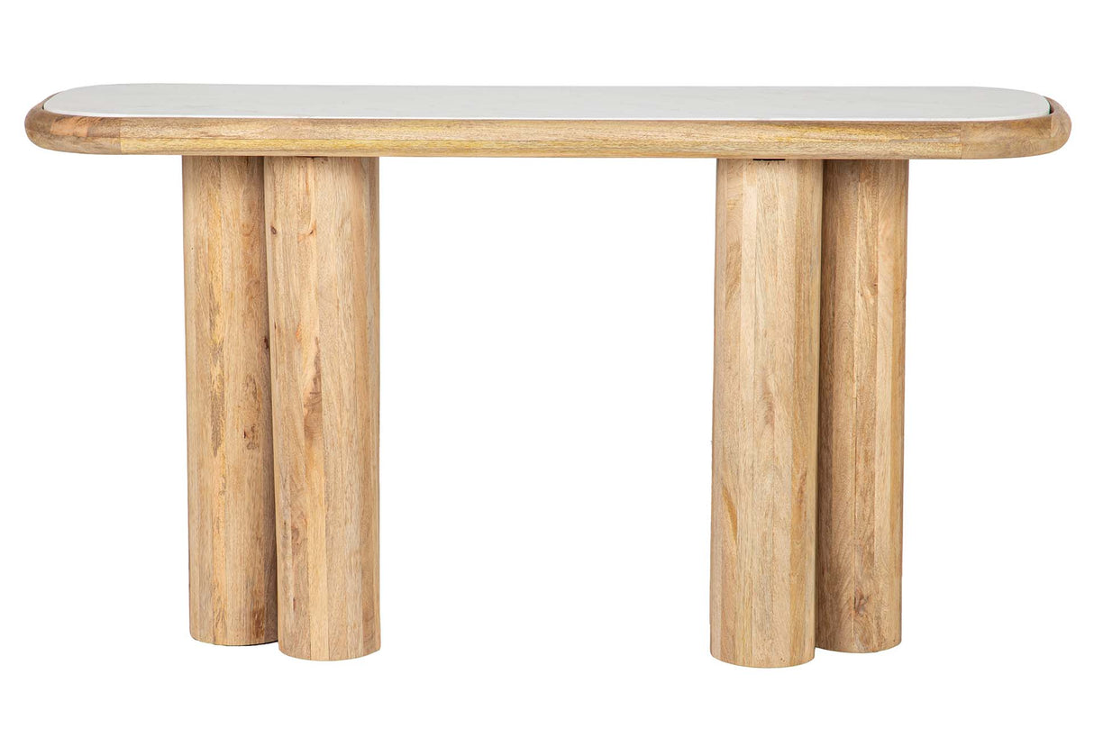 CONSOLA MADERA MANGO MARMOL TELO 140x40x75 CM