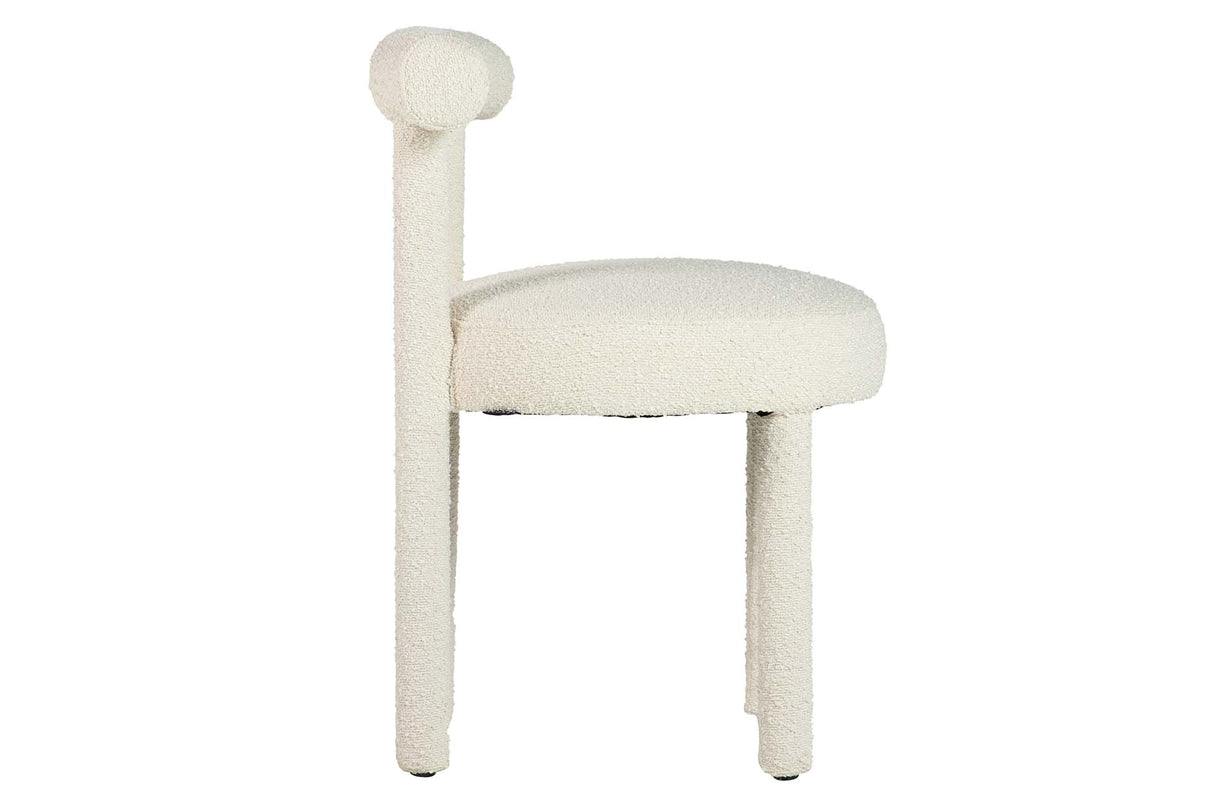 SILLA MADERA ARCE BOUCLE BLANCA 49x52x75 CM