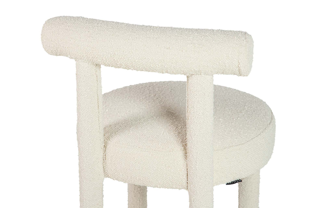 SILLA MADERA ARCE BOUCLE BLANCA 49x52x75 CM