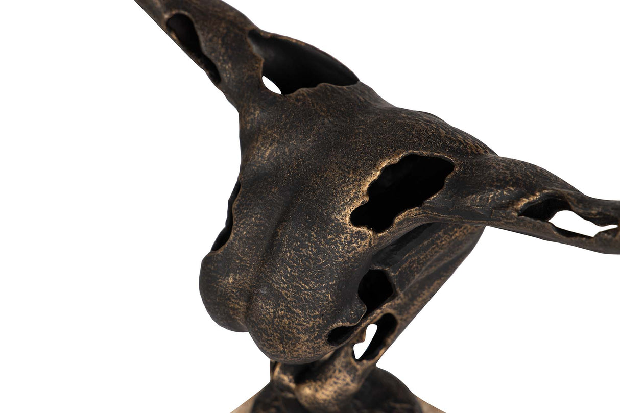 FIGURA HOMBRE MARMOL METAL DORADO 37x11x36 CM