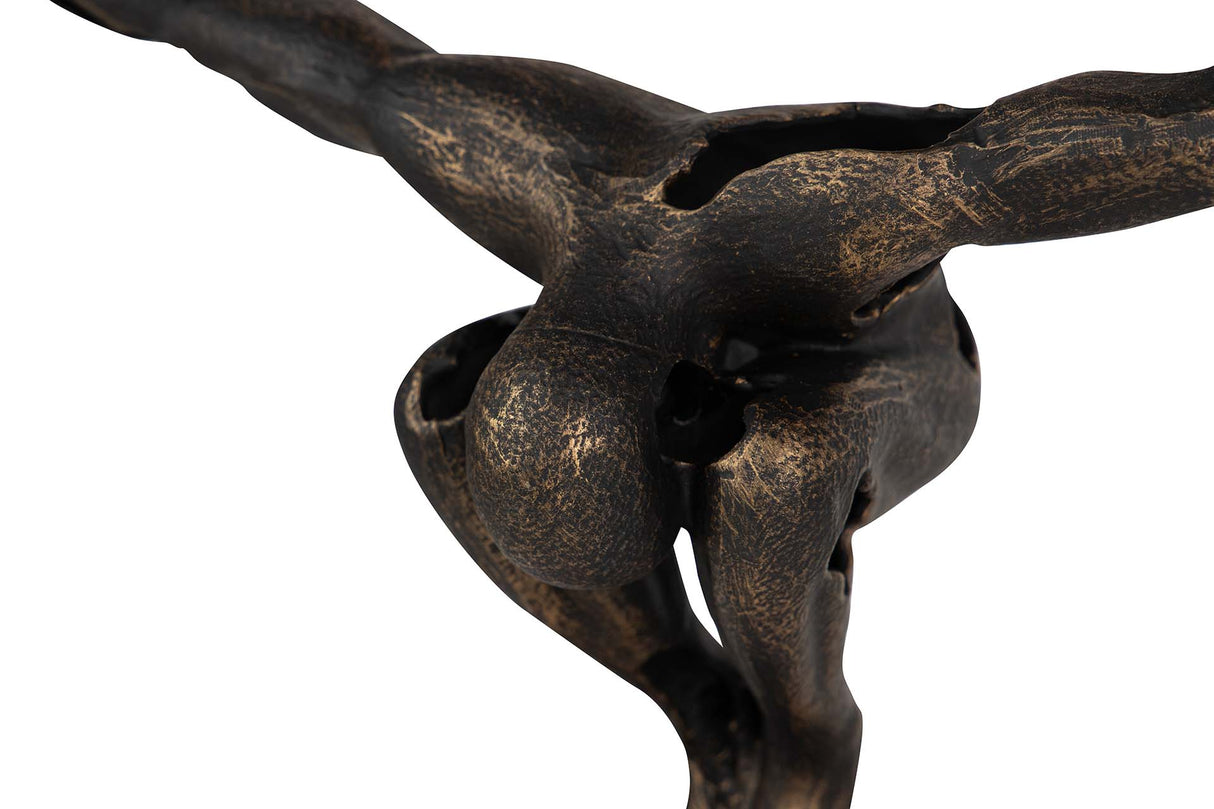 FIGURA HOMBRE MARMOL METAL DORADO 37x11x36 CM