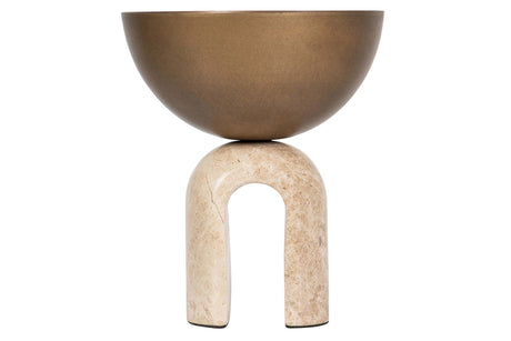 CENTRO DE MESA MARMOL HIERRO 18x18x21 CM