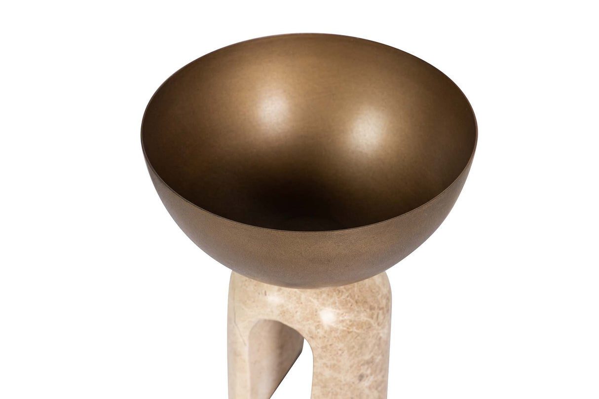 CENTRO DE MESA MARMOL HIERRO 18x18x21 CM