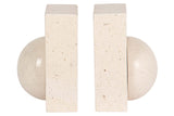 SUJETALIBROS MARMOL BEIGE 23x11x15 CM