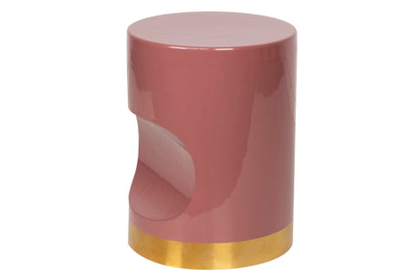 Modern 30x30x40 cm metal granate taburete stool in vibrant red color