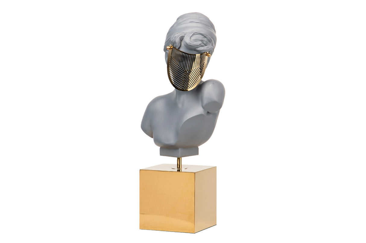 Figura decorazione di resina/ferro grigio 25x17x55 cm