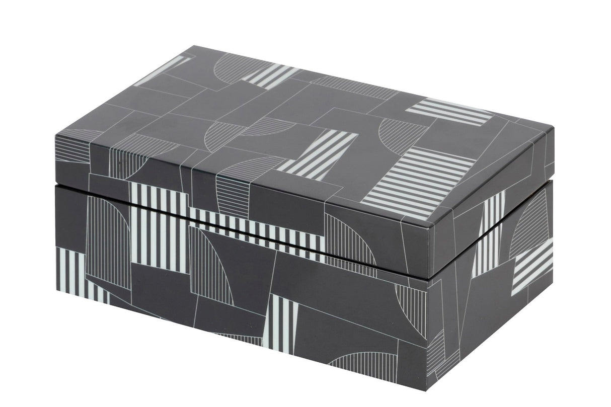 CAJA MDF NEGRO GRIS 20x12x8 CM