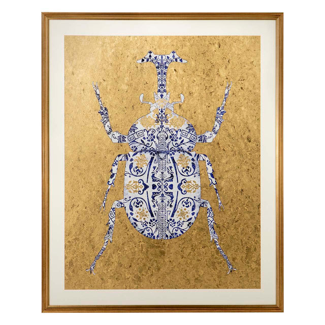 Large 105x4x130 cm beetle design wall art with PS frame